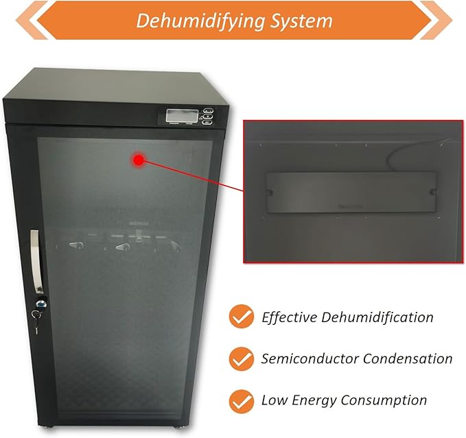 INTBUYING Musical Instrument Storage Dry Cabinet Electronic Dehumidifier Cabinet 35-60% RH Dual Humidity Control 110V Digital Display Lockable for Bass Violin Guitar Viola Erhu Pipa - Image 6