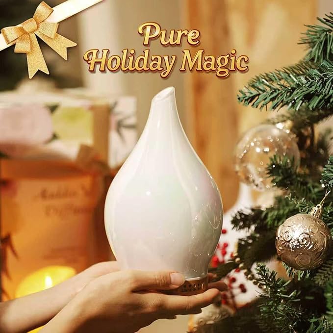Porseme 150ml Essential Oil Diffuser Glass Color Changing Aroma Air Diffusers Aromatherapy Ultrasonic Cool Mist Humidifier 6 Running Hours Waterless Auto-Off for Sleeping Yoga Office Spa (White Jade) - Image 6