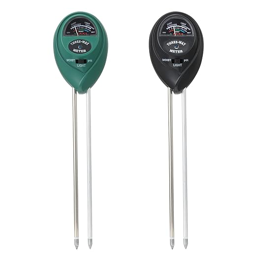 2 Packs Soil Moisture Meter, 3 in 1 Soil Tester Tool, Plant Water Monitor, Soil Hygrometer Sensor for Gardening, Farming, Indoor and Outdoor Plants, No Batteries Required (Black & Green) by Rngeo