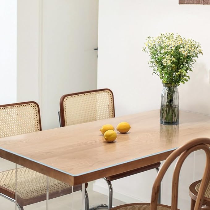 1.5mm 40"x54" Size Heavy-Duty Clear Table Cover Protector -PVC Plastic Table Cloth Desk Protector Mat Waterproof, Anti-Slip for Office, Restaurant, Parties (40"x54" PVC tablecloth) - Image 4