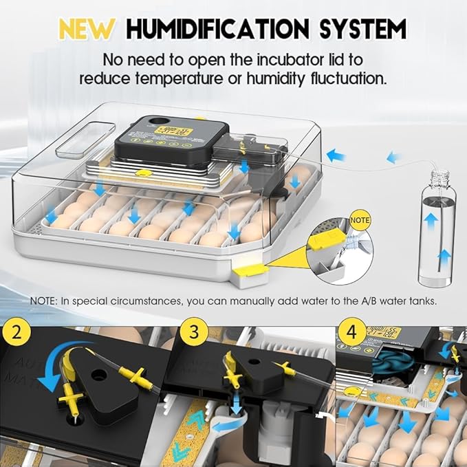 Automatic 48-Egg Incubator for Breeders, Sensor-Based Precise Humidity & Temp Control, Adjustable Egg Spacing, Auto Turn & Auto Stop, Preset Incubation Days, Candler, Chick Separator - Image 3