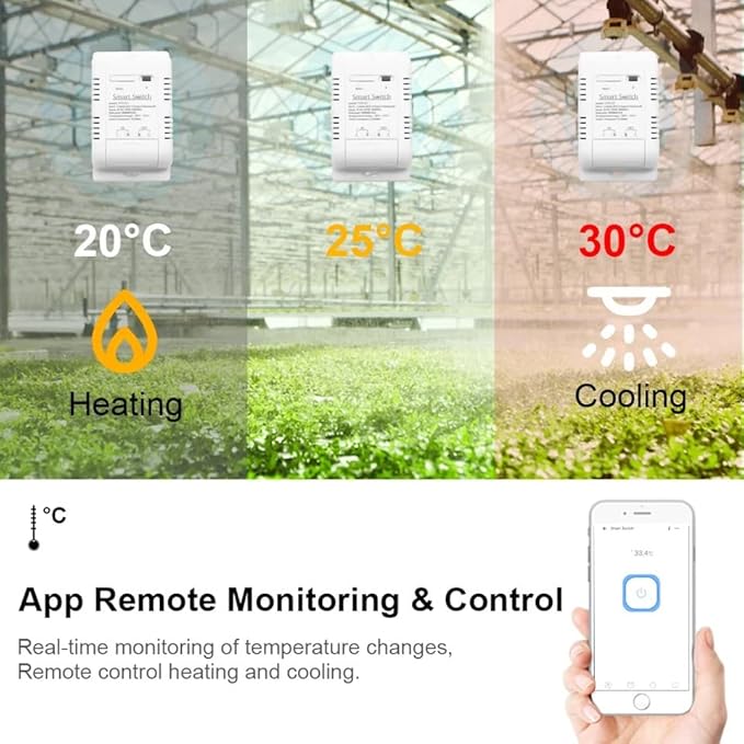 eWeLink Smart 16A Switch with Temperature and Humidity Monitoring, WiFi Thermostat Controller Compatible with Alexa Google Home (Temperature and Humidity) - Image 4