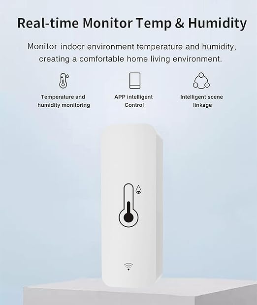 WiFi Humidity Temperature Monitor: Smart Hygrometer Thermometer for Remote Monitor and Alert, High Precision Indoor Thermometer with TUYA App, No Hub Required, Compatible with Alexa (2-Pack) - Image 4