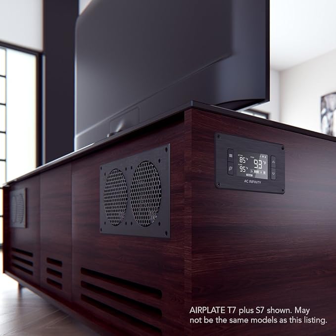 AC Infinity AIRPLATE T7, Quiet Cooling Fan System 12" with Thermostat Control, for Home Theater AV Cabinets - Image 8