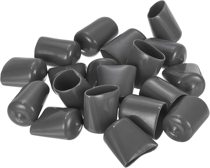 uxcell 20pcs Rubber End Caps 19mm(3/4") ID Vinyl PVC Round Tube Bolt Cap Cover Screw Thread Protectors Dark Grey - Image 4