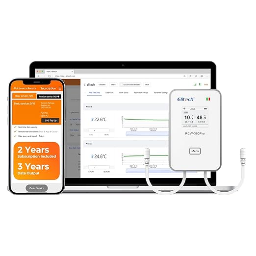 Elitech 5Pack 4G Cellular & WiFi Temperature Humidity Data Logger 100000 Points, 24/7 Monitor, 2-Year Subscription Included, App/Email/Text/Sound Alerts. Cloud Storage, Monitor Anywhere, Anytime by Elitech