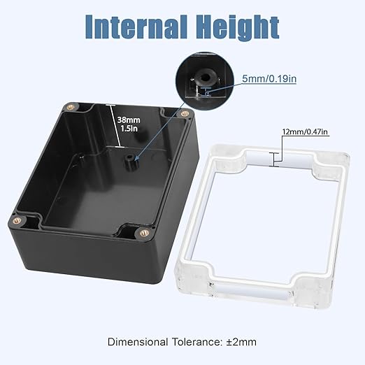 LeMotech Junction Box with Clear Cover IP65 Waterproof Project Box Dustproof ABS Plastic Electrical Project Boxes Universal Enclosure, Black 4.5"x 3.5"x 2.1"(115x90x55mm)(Pack of 2) - Image 3