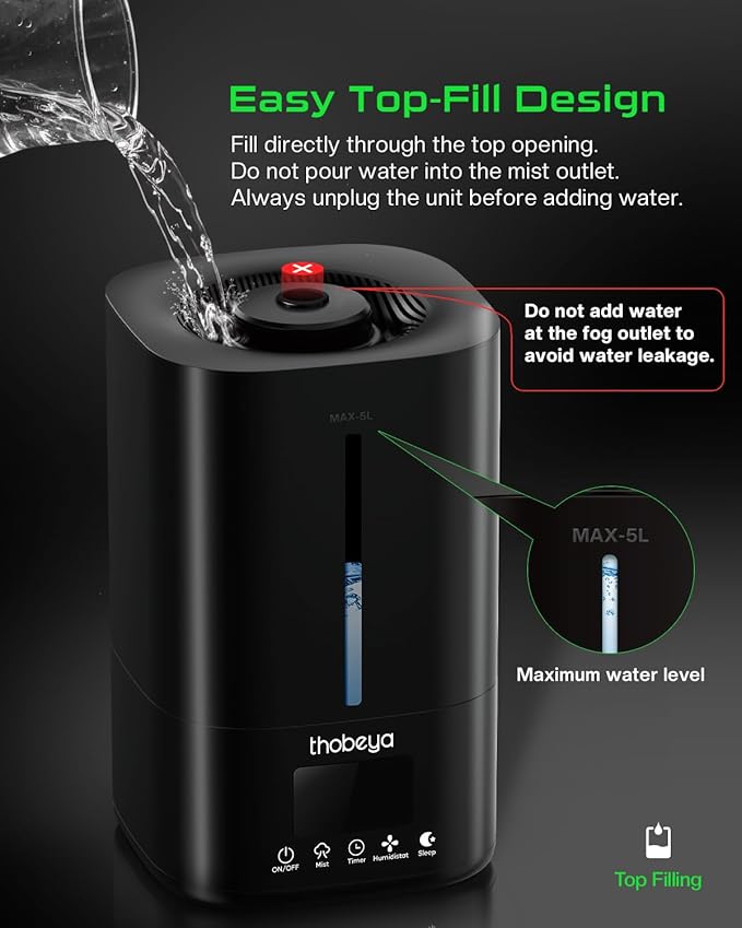 1.32 Gal / 5L Reptile Humidifier Fogger, Timer Function, Humidifier for Amphibians for Bearded Dragons, Lizards, Geckos, Snakes, Tortoises, Reptile Mister with Remote Control, Adjustable Fog Volume - Image 7