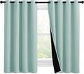 NICETOWN 100% Blackout Curtains 57 inches Long, Double-Deck Completely Blackout Window Treatment Thermal Insulated Lined Drapes for Small Window (Aqua Blue, 1 Pair, 55 inches Width Each Panel) by NICETOWN