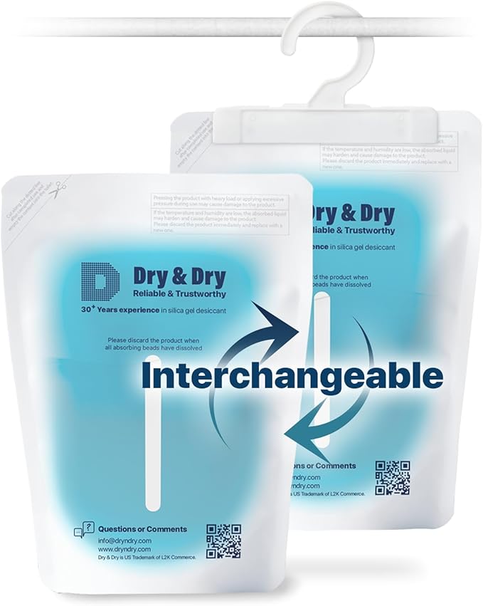 Dry & Dry 3 Packs Hybrid Moisture Absorbers & Musty Odor Eliminator Dehumidifier to Control Excess Moisture for Basements, Closets, Bathrooms, Laundry Rooms. Moisture Absorbers - Image 8
