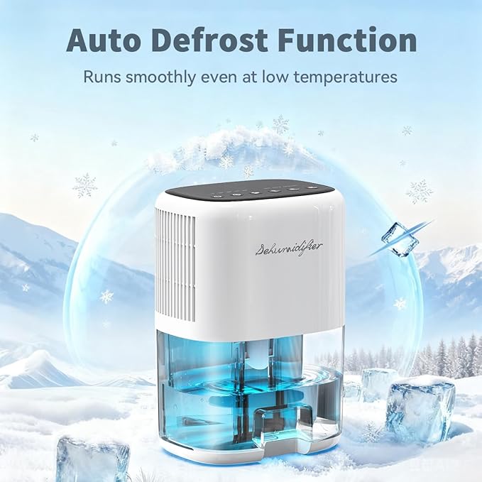 Small Dehumidifier for Home 44OZ Quiet with Auto Off & Defrost 5 Timers 3 modes 10 Color Lights 3 Brightness 260 Sq.ft Portable Dehumidifiers for Basement Bedroom Bathroom RV Closet - Image 6