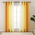 L.Z.E Gold and White Ombre Privacy Curtains 72 Inch Length 2 Panels Set Gold Light Filtering Non-See-Through Curtains & Drapes for Living Room Bedroom Nursery Grommet Top Short (55" W x 72" L) by LZE