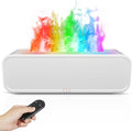 Essential Oil Diffuser, 250ml Flame Oil Diffuser - Aromatherapy Humidifier, Sound Activated Flame Effect, Rainbow Flame, Music Sync, Remote Control - Perfect for Bedroom Home Office Yoga (White) by SENMUL