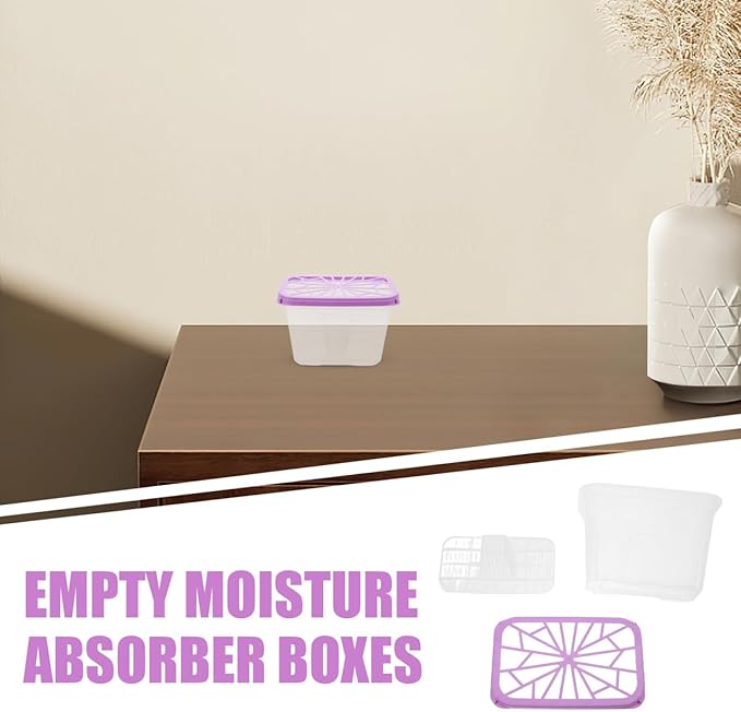 BESTYASH Moisture Absorber Box Empty Reusable Humidity Holder for Wardrobes Cabinets Shoe Storage Large Capacity Compact Indoor Dehumidification Container - Image 4
