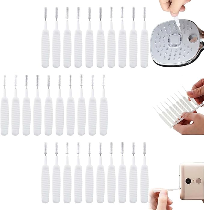 Upgrade Shower Head Cleaning Brush, Gap Hole Anti-Clogging Cleaning Brush, Shower Head Cleaner Picks Brush Tiny Cleaning Brush for Shower Head, Multifunction Shower Head Cleaning Brushes (30PCS) by Viwgnxy