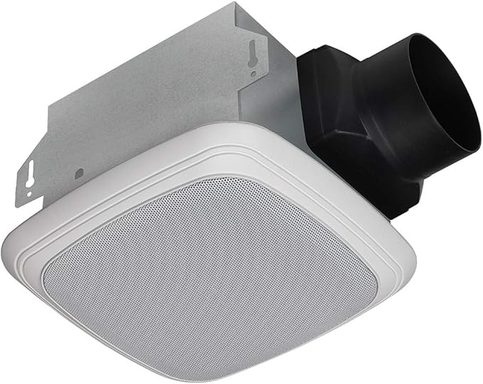 Homewerks Worldwide 7130-04-BT Bathroom Fan Bluetooth Speaker, Ceiling Mount Exhaust Ventilation 1.5 Sones 70 CFM, White by HomewerksWorldwide