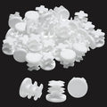 1/2" (13mm) Plastic Hole Plugs White -Round Chair Leg Caps, Flush Mount Pipe Plugs, Tubing End Caps for Metal&Wood Legs Tube, Outdoor Furniture Feet caps & Table Plastic Plugs, 24 PCS by EASYEAH