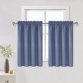DWCN Blackout Curtains for Living Room Thermal Insulated, Energy Saving & Noise Reducing Bedroom Curtains, Dusty Blue, W 52x L 36 Inch, Set of 2 Rod Pocket Curtain Panels by DWCN