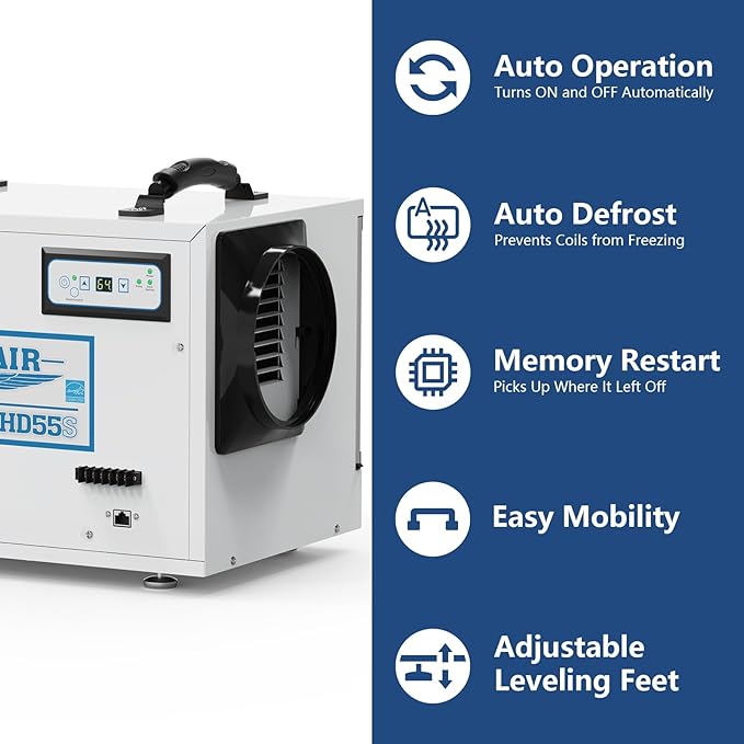 ALORAIR Crawl Space Dehumidifiers 120 PPD Moisture Removal, Crawlspace Dehumidifiers Commercial Dehumidifier for Basement, Auto Defrost, cETL Listed - Image 2