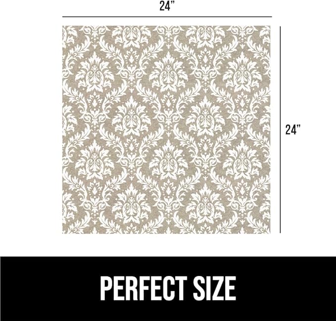 GORILLA GRIP LeakGuard Non-Adhesive Under Sink Mat for Kitchen Cabinet, Waterproof Quick Dry Shelf Liner, Durable Absorbent Felt Mats for Bathroom Sinks, Cabinets, Dresser, 24x24 Damask Taupe Cream - Image 7