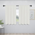 Easy-Going Rod Pocket Blackout Curtains for Bedroom, Room Darkening Window Curtains for Living Room, Thermal Insulated Noise Reduction Solid Window Drapes, 2 Panels(42x45 in, Ivory) by Easy-Going