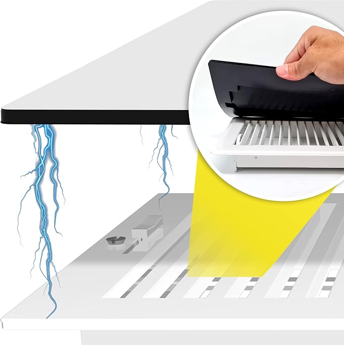Powerful Magnetic Vent Covers (2-Pack) That Will Never Fall Off (Upgraded Design) - for Sealing Floor/Wall/Ceiling Registers of Width 9.25" to 10", Length 13.25" to 14" | Vent Not Included | White by HMmagnets