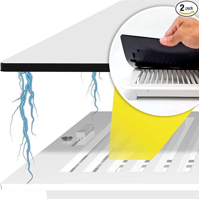 Powerful Magnetic Vent Covers (2-Pack) That Will Never Fall Off (Upgraded Design) - for Sealing Floor/Wall/Ceiling Registers of Width 9.25" to 10", Length 15.25" to 16" | Vent Not Included | White by HMmagnets