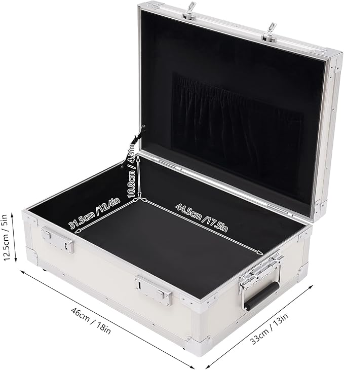 Locking Storage Box, Portable Trunk with Combination, Large Capacity Briefcase Security Box, Lock Boxes for Personal Items, Cash, Laptop (Silver) - Image 7