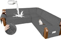 Arfntevss Waterproof Sectional Couch Covers L Shape Washable Velvet Sofa Cover for Sectional Non Slip Large Corner Slipcovers Dog 6 Pcs Universal U Shaped Furniture Protector (Dark Grey, Large) by Arfntevss
