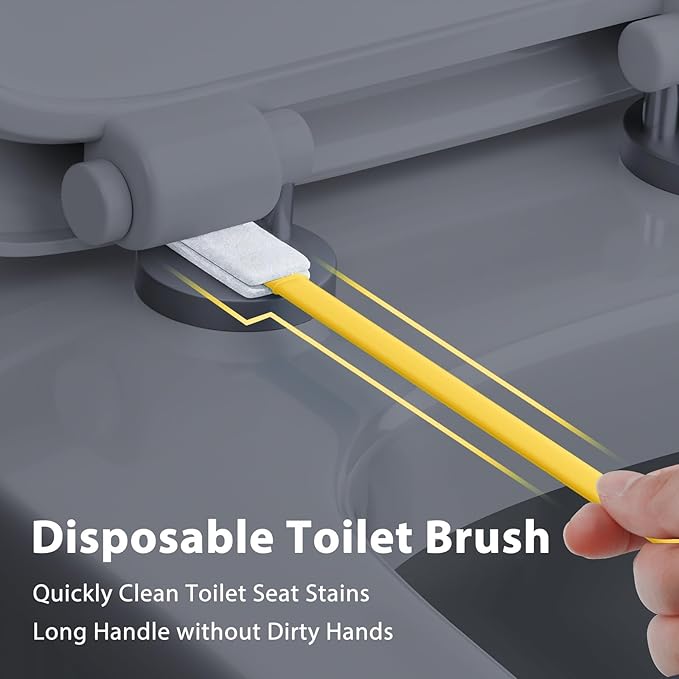 40pcs Crevice Cleaning Brush Tool, Disposable Toilet Brush for Toilet Seat Gaps, Crack and Crevice Cleaner Tool (Orange) - Image 3