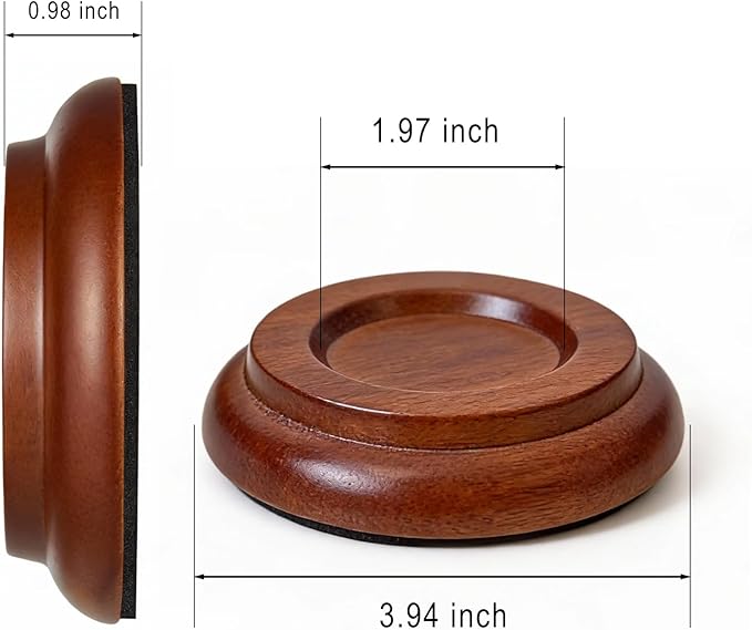 4 Pcs Solid Wood Upright Piano Caster Cups, Non-Slip & Anti-Noise for Floor Protectors Brown - Image 2