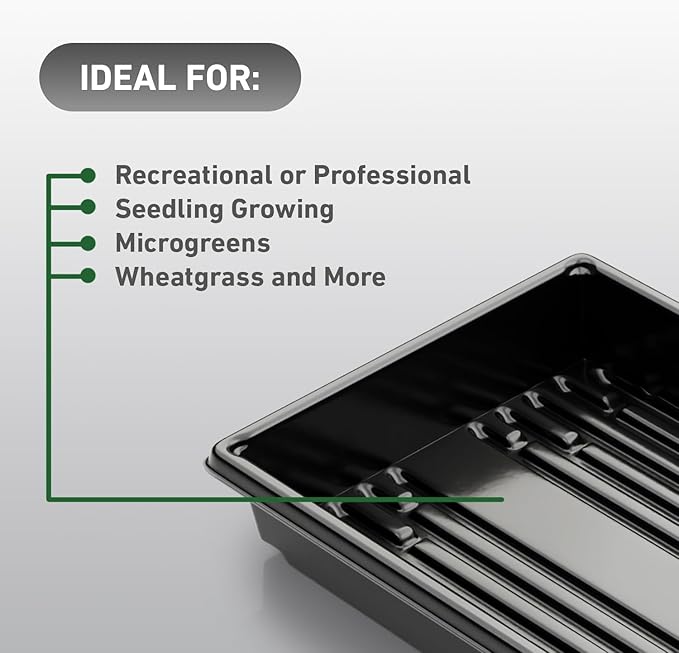 10x20 Inch Black Plastic 10 Pack Plant Propagation Tray – Growing Trays for Garden, Planting, Seedling, Soil & Hydroponic Horticulture - Microgreen Trays Grow Plants - No Drain Holes - Image 5