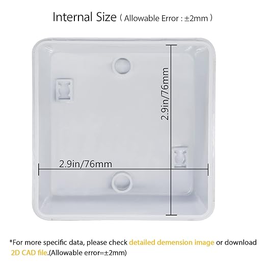 LeMotech Junction Box, Electrical Box IP65 Water Resistant Dustproof ABS Plastic Project Enclosure for Electronics White 3.1 x 3.1 x 1.9 inch - Image 3