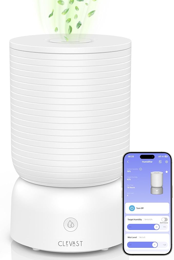CLEVAST Smart Humidifiers for Bedroom - 1 Gal/4L Cool Mist Top Fill Humidifier with Essential Oil Diffuser, Quiet Operation for Baby Nursery, Home, Office, Room, Works with Alexa/Google Assistant by CLEVAST