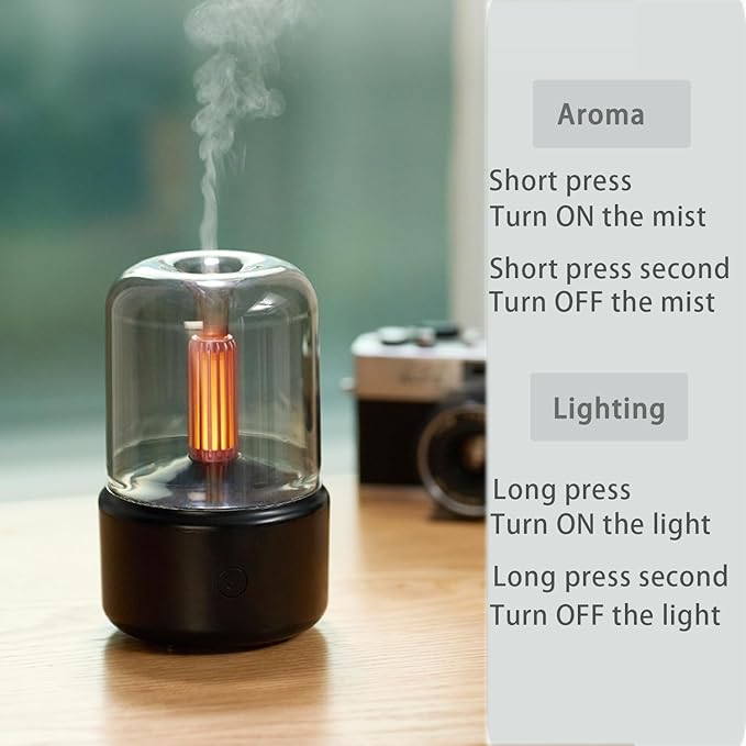 LONCIN Essential Oil Diffuser, 150ml Aromatherapy Diffuser with Auto Shut-Off Function, Ultrasonic Diffusers for Essential Oils, Cool Mist Humidifier with Warm Lights, for Home & Office-Black - Image 2
