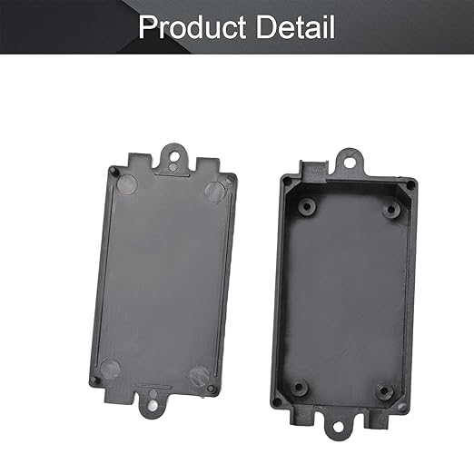 Fielect 10Pcs Dustproof Electronic Junction Box Plastic Enclosure Project Box with Ear for Electronic Projects ABS Black 2.56 x 1.50 x 0.87 inch - Image 4