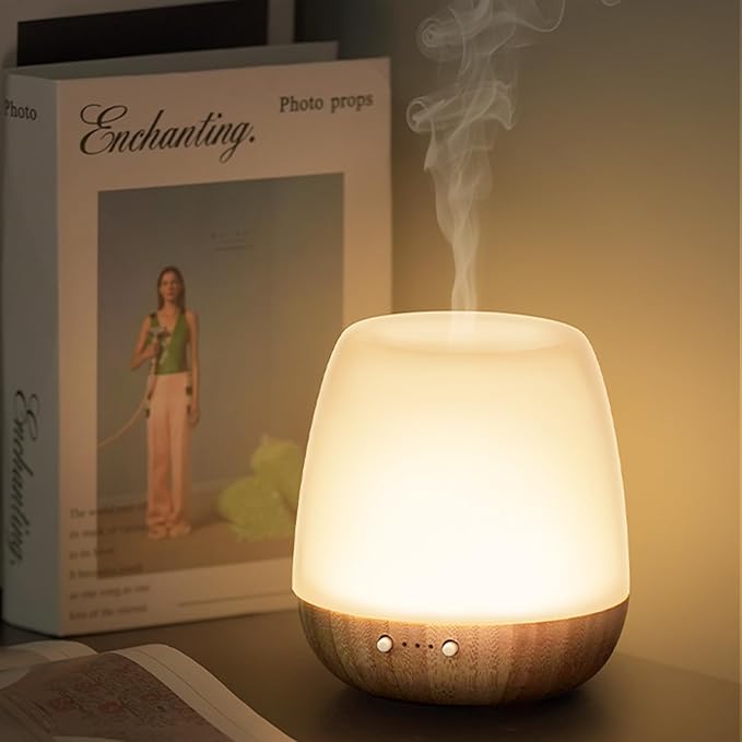 Glass Essential Oil Diffuser, 180ml Ultrasonic Aroma Diffuser for Essential Oil Large Room, Auto-Off Timer & Night Light, Quiet, Air Diffusers for Home Bedroom Office, Gift Idea by ONABOVIVA
