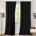BGment Black Blackout Curtains for Living Room 108 Inch Long, Extra Long Thermal Insulated 100% Room Darkening Soundproof Energy Saving Rod Pocket Window Curtains, 2 Panels, Each Panel 52 Inch Wide by BGment
