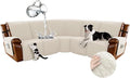 Arfntevss Waterproof Recliner Sectional Couch Covers for Reclining Sectional L Shape Sofa Cover Non Slip Washable Recliner L Shaped Slipcover Sets for Dog Furniture Protector (5 Seater, Light Beige) by Arfntevss