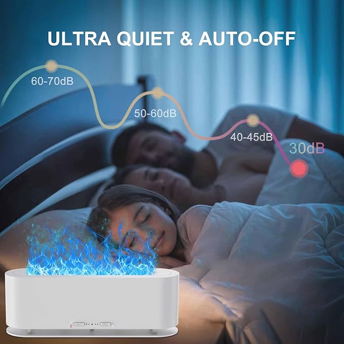 2025 Upgraded Flame Fire Diffuser Humidifier, 7 Colors Changing Oil Diffuser, Ultra-Quiet Aroma Essential Oils Aromatherapy Diffusers for Large Room, Bedroom, Office(200ml Auto Off,Timeable,12Hrs) - Image 3