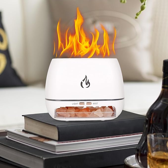Diffuser Ultrasonic,Salt Rock Perfume Oil Diffuser - Aromatherapy Humidifier with 7-Color Light for Meditation Yoga Studio Spa Users Enthusiasts Bathroom Office Study Living Room - Image 3