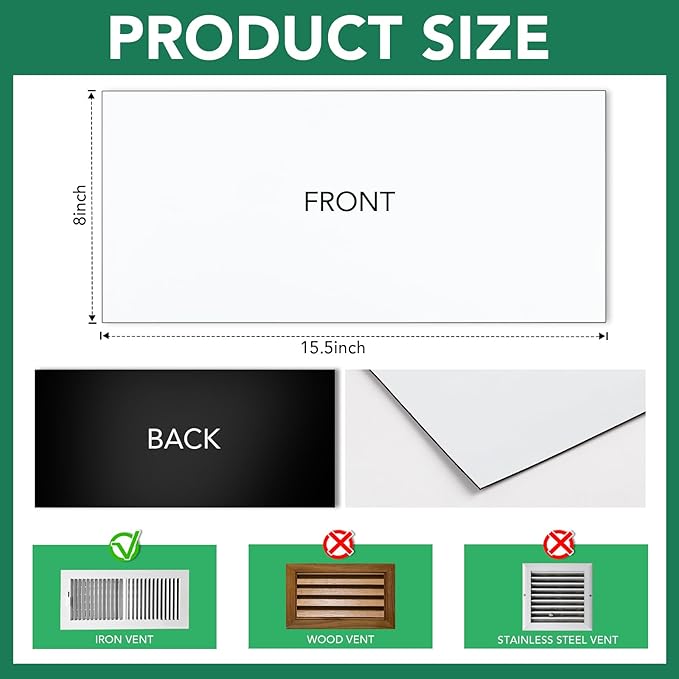 6 Pack Magnetic Vent Covers, Strong Vent Covers 8x15.5inch High Strength Magnetic Vent Cover for Floor Wall and Ceiling Registers Home HVAC and AC Vents - Image 3