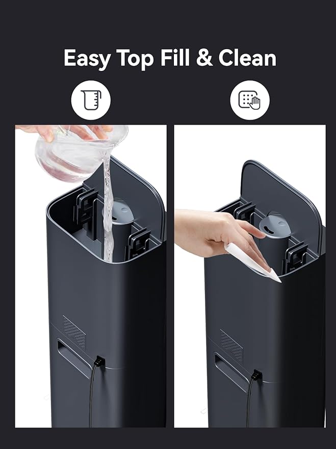 Humidifiers for Bedroom, 2.11Gal 8L Quiet Humidifiers for Large Room with Timer, 360°Nozzle, 3 Speed Ultrasonic Cool Mist Humidifier with Humidistat for Baby, Customize humidity for Home Adults Plants - Image 9