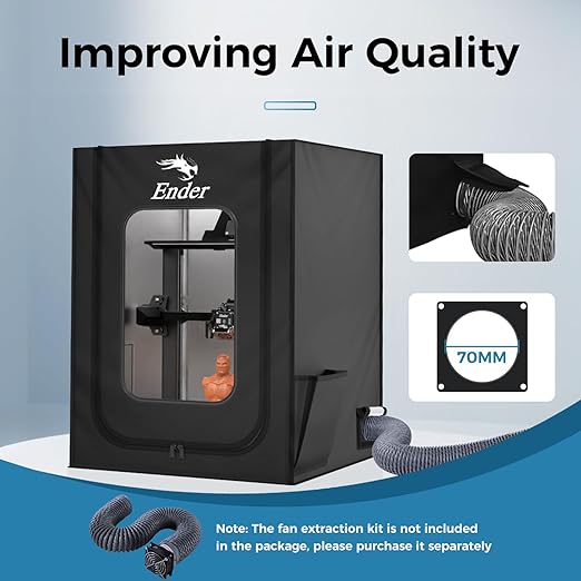Creality Official 3D Printer Enclosure with Fan Interface, 550 * 650 * 750mm Fireproof Dustproof Constant Temperature Protective Cover for Creality Hi/Ender 3 V3/3 V3 SE/3 V3 KE/Ender 3 S1/3 S1 Pro - Image 4
