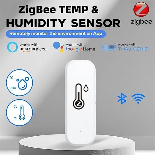 ZigBee Indoor Temperature and Humidity Sensor,Compatible with Alexa and Google Home,for Home,Baby Rooms,Greenhouses Accessories,Office 2Pack(No Include Battery) - Image 3