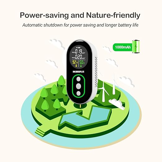 INKBIRDPLUS PM2.5 Indoor Air Quality Monitor, Portable PM2.5 PM10 and Temperature Humidity Detector, with Sound and Light Dual Alert, PM2.5 PM10 Indication, for Home, Office, School - Image 6