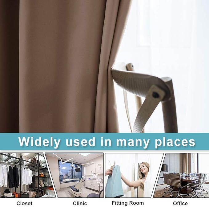 RYB HOME Room Divider Blackout Curtains, Thermal Insulated Privacy Drapes Vertical Blinds for Living Room Bedroom Office Dining Room Separator, W60 x L96 inch, Cappuccino, 1 Panel - Image 3