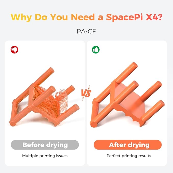Official Creality Filament Dryer 4 Spools, Space Pi X4 Filament Storage Box, 85℃ Max Temperature, Dual Independent Heating Chambers, Power Saving for PLA PETG ABS TPU ASA PC PA PAHT - Image 5