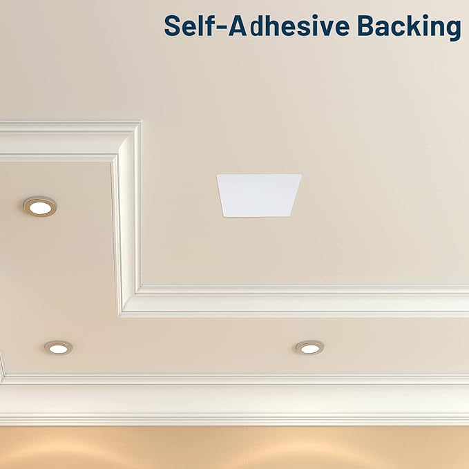 Sosation 6 Pcs Square Plastic Flat Blank Plate Wall Hole Cover Ceiling Cover Plate with 48 Pcs Double Faced Adhesive Tape for Ceilings or Wall(14 Inch) - Image 5