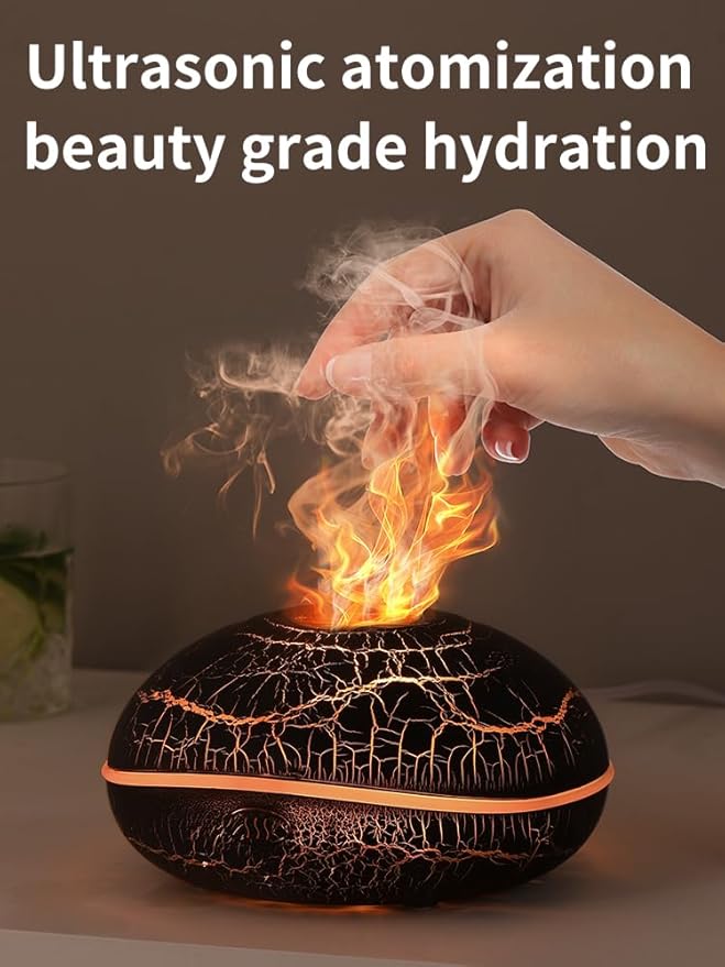 Essential Oil Diffusers Ultrasonic UFO Aromatherapy Diffuser, Ultrasonic Diffuser, Cool Mist Humidifier, 7 Colors LED Lights Changing for Home, Office, Spa 200ml (Crack) - Image 4